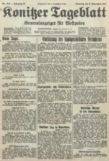 Konitzer Tageblatt.Amtliches Publikations=Organ, nr206