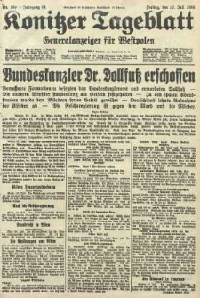 Konitzer Tageblatt.Amtliches Publikations=Organ, nr169