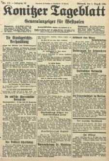 Konitzer Tageblatt.Amtliches Publikations=Organ, nr173