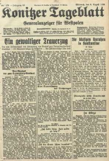 Konitzer Tageblatt.Amtliches Publikations=Organ, nr179