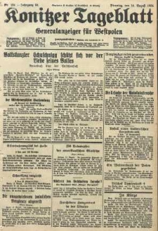 Konitzer Tageblatt.Amtliches Publikations=Organ, nr184