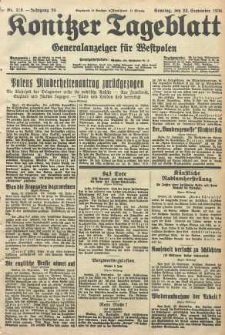 Konitzer Tageblatt.Amtliches Publikations=Organ, nr218
