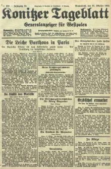 Konitzer Tageblatt.Amtliches Publikations=Organ, nr235