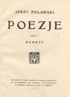 Poezje. T. 1, Sonety