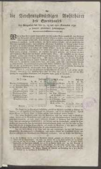 An die Verehrungswürdigen Wohlthäter des Spendhauses bey Gelegenheit des den 13, 14 und 15ten November 1792 zu haltenden gewöhnlichen Herbstumganges