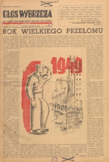 Głos Wybrzeża : organ Komitetu Wojewódzkiego Polskiej Zjednoczonej Partii Robotniczej, 1949.01.01-02 nr 1