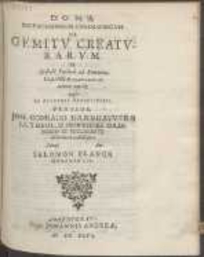 Disputationem Theologicam De Gemitv Creatvrarvm Ex Epistola Paulina ad Romanos [...] /