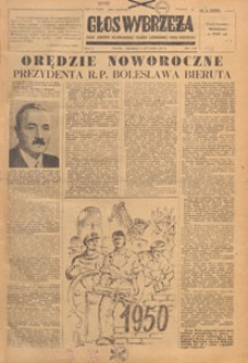 Głos Wybrzeża : organ Komitetu Wojewódzkiego Polskiej Zjednoczonej Partii Robotniczej, 1950.01.01 nr 1