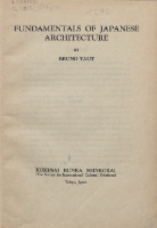 Fundamentals of Japanese architecture