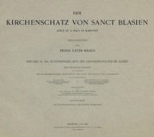 Der Kirchenschatz von Sanct Blasien : jetz zu S. Paul in Kärnten