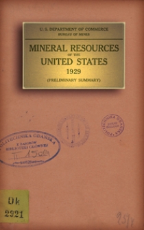 Mineral Resources of the United States 1929 Part 1: Report, 1-27