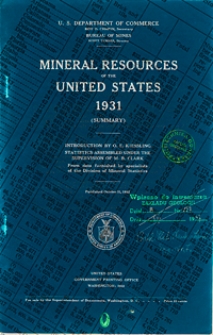 Mineral Resources of the United States 1931 Part 1 A (Report)