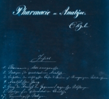 Pharmacie u. Analyse
