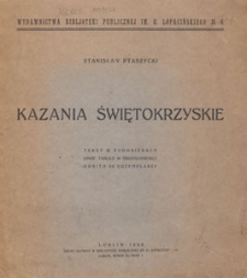 Kazania świętokrzyskie : tekst w podobiznach