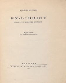 Ex-librisy publicznych bibljotek gdańskich