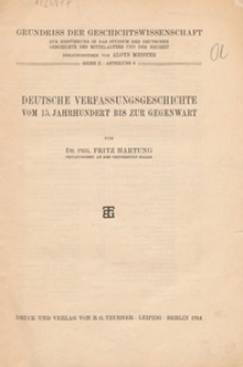 Deutsche Verfassungsgeschichte vom 15. Jahrhundert bis zur Gegenwart