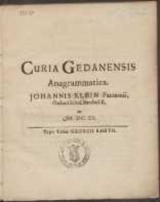 Curia Gedanensis Anagrammatica