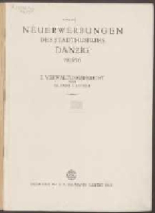 Neuerwerbungen des Stadtmuseums Danzig 1915/16 : Verwaltungsbericht. 2
