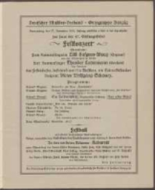 Deutscher Musikerverband Ortsgruppe Danzig : Gedenkschrift zum 47. Stiftungsfest am 27. November 1919