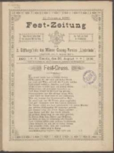 Fest-Zeitung zum 2. Stiftungsfeste des Männer-Gesang-Vereins "Liederhain" : (Gegründet den 17. August 1897)