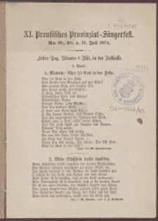 XI. Preußisches Provinzial-Sängerfest : am 19., 20. un. 21. Juli 1874