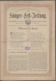 S&auml;nger-Fest-Zeitung : Erinnerungsblatt an das 18. Pr. Provinzial-S&auml;ngerfest zu Danzig : den 14. 15. 16. 17. Juli 1894