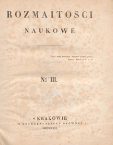Rozmaitości Naukowe, 1831