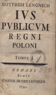 Ivs Pvblicvm Regni Poloni T.1