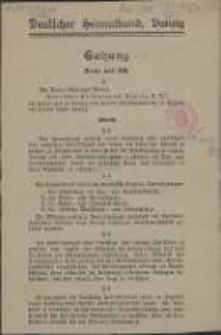 Deutscher Heimatbund Danzig : Satzung