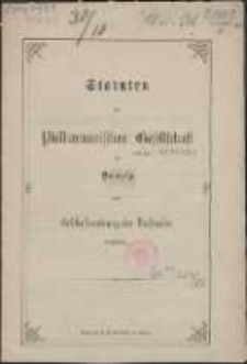 Statuten der Philharmonischen Gesellschaft zu Danzig und Gesch&auml;ftsordnung des Vorstandes derselben