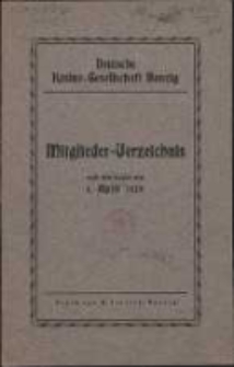 Deutsche Kasino-Gesellschaft Danzig : Mitglieder-Verzeichnis : nach dem Stande vom 1. April 1929