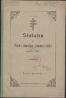 Statuten des Vereins ehemaliger Johannis-Schüller : gegründet 1883