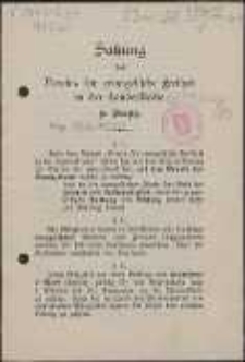 Satzung des Vereins für evangelische Freiheit in der Landeskirche zu Danzig