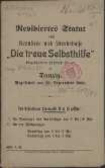 Revidiertes Statut der Kranken- und Sterbekasse "Die treue Selbsthilfe" Eingeschriebene Hilfskasse Nr. 52 in Danzig : Gegründet am 28. September 1880