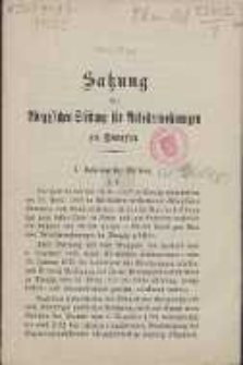 Satzung der Abegg'schen Stiftung f&uuml;r Arbeiterwohnungen zu Danzig