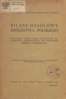 Bilans handlowy Królestwa Polskiego