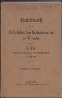 Handbuch für die Mitglieder des Lehrervereins zu Danzig. T. 2, Bücherverzeichnis der Vereinsbibliothek.