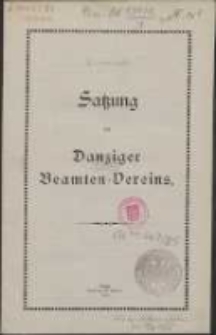 Satzung des Danziger Beamten-Vereins.