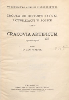 Cracovia artificum 1300-1500