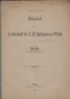 Statut f&uuml;r die Krankenkasse der A. W. Kafemann'schen Offizin in Danzig Ketterhagergasse Nr. 4.
