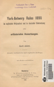York-Antwerp Rules 1890