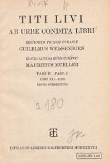 Titi Livi Ab urbe condita libri. Ps. 2, fasc. 1, Libri 21-23