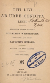 Titi Livi Ab urbe condita libri. Ps. 4, Lib. 31-38