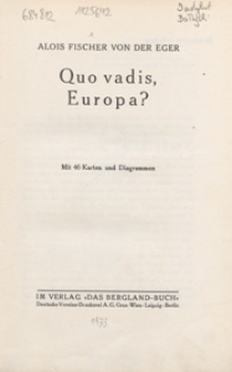 Quo vadis, Europa?