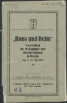 "Haus und Heim" : Ausstellung für Wohnkultur und Heimgestaltung in Danzig vom 7.-14. Juni 1925