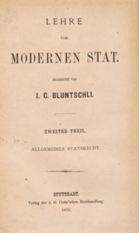 Lehre von modernen Stat. T. 2, Allgemeine Statsrecht