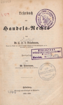 Lehrbuch des Handels=Rechts