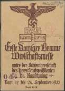 Erste Danziger Braune Wirtschafts- und Verkaufsmesse : vom 17.-24. September 1933
