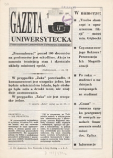 Gazeta Uniwersytecka, 1991, nr 1 (1)