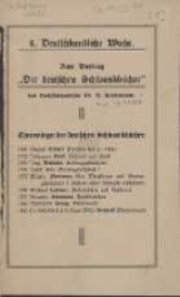 Zum Vortrag "Die deutschen Schwankbücher" : 8. Deutschkundliche Woche